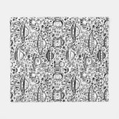 エイリアンパターン フリースブランケット (正面(横))