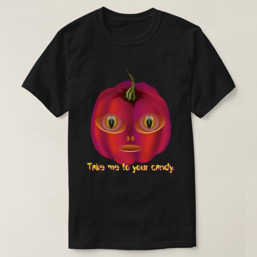 エイリアンパンプキンハロウィーン Tシャツ (デザイン正面)