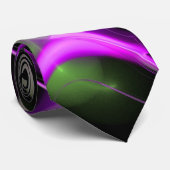 エイリアンパールパープルグリーンフラクタルフラクタルスワーズインブラック ネクタイ (ロール)