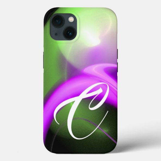 エイリアンパールモノグラムグリーンパープルピンクフラクタル Case-Mate iPhoneケース (裏面)