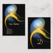 エイリアンパールモノグラム鮮やかブラックイエローブルー 名刺 (正面/裏面)