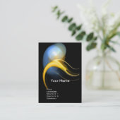 エイリアンパールモノグラム鮮やかブラックイエローブルー 名刺 (スタンド正面)