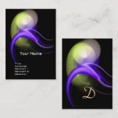 エイリアンパールモノグラム鮮やかブラックバイオレット 名刺 (正面/裏面)