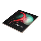 エイリアンパールレッドグリーンブラックフラクタル タイル (側面)