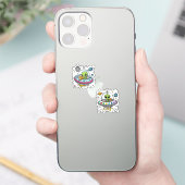 エイリアンピザパーティーシール – おもしろい宇宙とピザ シール (スマートフォン)