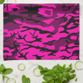 エイリアンピンク迷彩柄 キッチンタオル (折り畳み)