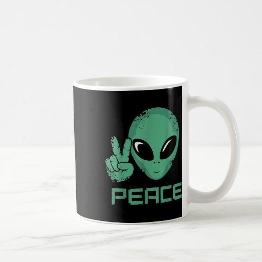 エイリアンピースヒッピーUfo コーヒーマグカップ (右)