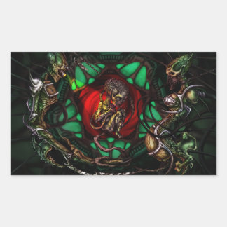 エイリアンファミリーデカール 長方形シール