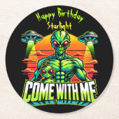 エイリアンフレンドリーが宇宙冒険を探索 ラウンドペーパーコースター (正面)