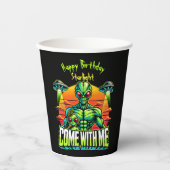 エイリアンフレンドリーが宇宙冒険を探索 紙コップ (正面)