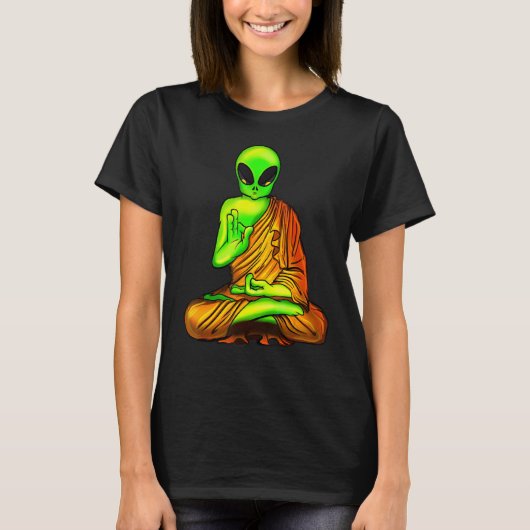 エイリアンブッダ地球外陰謀の侵略 Tシャツ (正面)