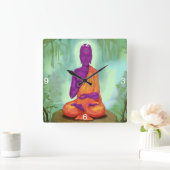 エイリアンブッダ瞑想壁時計 スクエア壁時計 (ホーム)