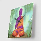 エイリアンブッダ瞑想壁時計 スクエア壁時計 (傾斜)