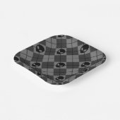 エイリアンヘッズブラック&グレーパタアーガイルーン ペーパープレート (傾斜あり)