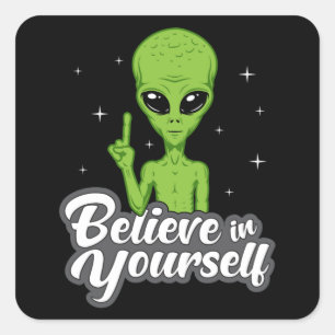 エイリアンヘッドエリア51 Ufoエイリアン宇宙おもしろいギフト スクエアシール