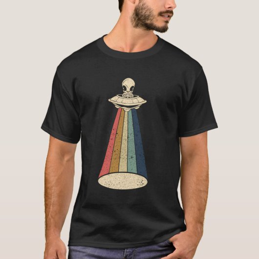 エイリアンヘッドレトロUfoエイリアン Tシャツ (正面)