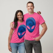 エイリアンヘッド超地上空ダークブルー怖いエイリアン Tシャツ (ユニセックス)