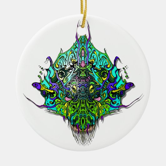 エイリアンヘッド – アクア セラミックオーナメント (正面)