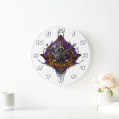 エイリアンヘッド – 紫 ラージ壁時計 (ホーム)
