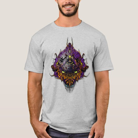エイリアンヘッド – 紫 Tシャツ (正面)