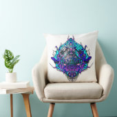 エイリアンヘッド – 青と紫 クッション (椅子)