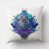 エイリアンヘッド – 青と紫 クッション (裏面)