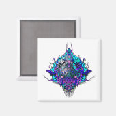 エイリアンヘッド – 青と紫 マグネット (正面/裏面)