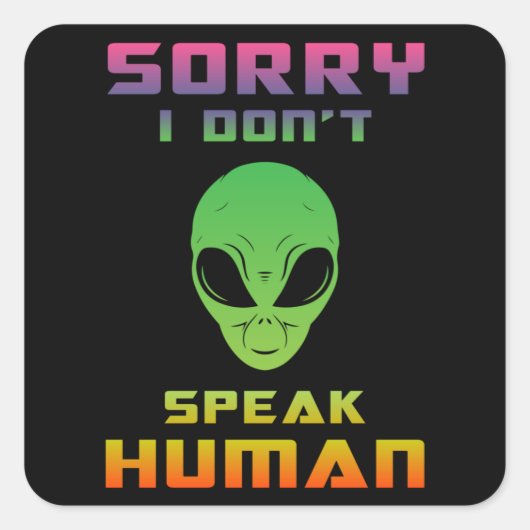 エイリアンヘッドUfoエイリアン宇宙エリア51ギフトおもしろいズ スクエアシール (正面)