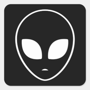 エイリアンヘッドUfoエイリアン宇宙エリア51ギフトおもしろいズ スクエアシール