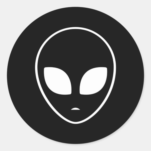 エイリアンヘッドUfoエイリアン宇宙エリア51ギフトおもしろいズ ラウンドシール (正面)