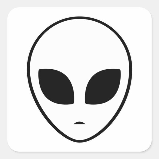 エイリアンヘッドUfoエイリアン宇宙エリア51ギフトアイディア スクエアシール (正面)