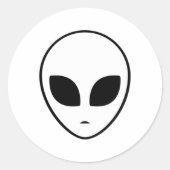 エイリアンヘッドUfoエイリアン宇宙エリア51ギフトアイディア ラウンドシール (正面)