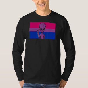 エイリアンヘッドUfoピースサインゲイリエンバイセクシャルプライドF Tシャツ