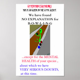 エイリアンボーリング路地by artist Wendy Bridges ポスター