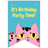 エイリアンポケットキャットピンク漫画の子猫 バンティングフラッグ (第1の旗)