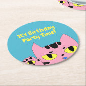 エイリアンポケットキャット ラウンドペーパーコースター (アングル)