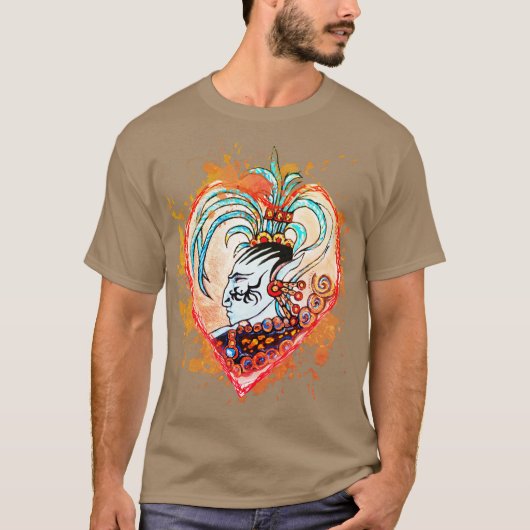 エイリアンマヤ小妖精や小人風変わりハートホラー Tシャツ (正面)