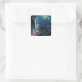 エイリアンマンシュレアルSci-Fiアート スクエアシール (バッグ)