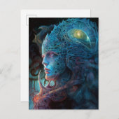 エイリアンマンシュレアルSci-Fiアート ポストカード (正面/裏面)