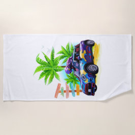 エイリアンミニに乗って！ ビーチタオル