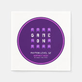 エイリアンモンスターズ紫のビデオゲーム誕生日パーティー スタンダードカクテルナプキン (正面)