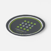 エイリアンモンスターピクセルグラフィックキャラクターキッズパーティー ペーパープレート (アングル)