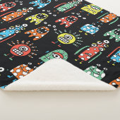 エイリアンモンスター：かわいいシームレスなヴィンテージ シェルパブランケット (3/4)