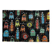 エイリアンモンスター：かわいいシームレスなヴィンテージ 枕カバー (裏面)