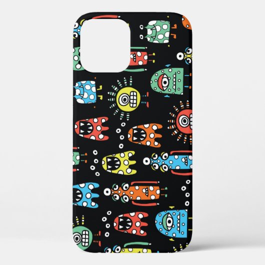 エイリアンモンスター:かわいいシームレスなヴィンテージ Case-Mate iPhoneケース (裏面)