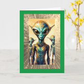 エイリアンライフ(40、5" x 7"折り畳み誕生日カード) カード (黄色い花)