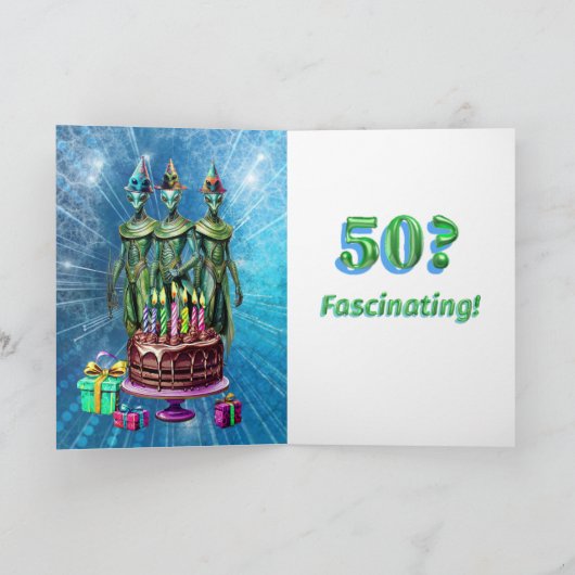 エイリアンライフ(50、5" x 7"折り畳み誕生日カード) カード (内部)