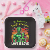 エイリアンラバーズアンダーサンセ白熱［赤熱］光を放つット ペーパープレート (パーティー)