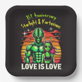 エイリアンラバーズアンダーサンセ白熱［赤熱］光を放つット ペーパープレート (正面)