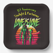 エイリアンラバーズ白熱［赤熱］光を放つアンダーサンセット ペーパープレート (正面)